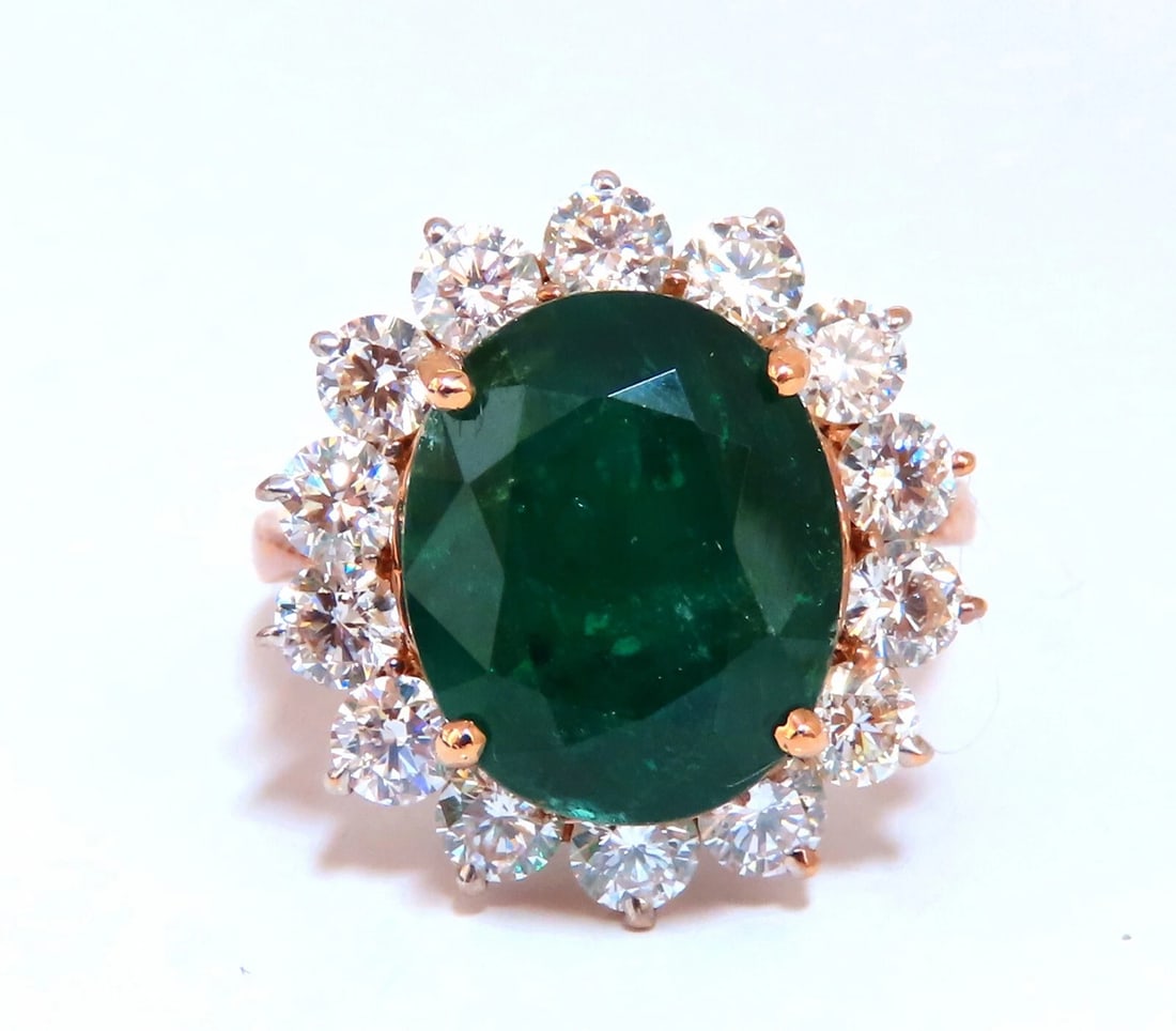 GIA Certified 8.63ct Natural Emerald diamonds ring 18kt - 4