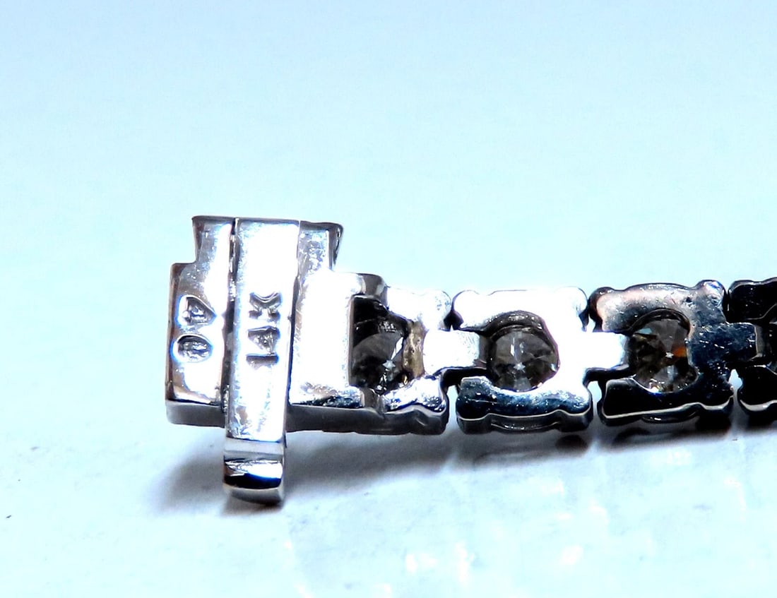 7.11ct natural round diamonds tennis bracelet classic 14 karat white gold** - 3