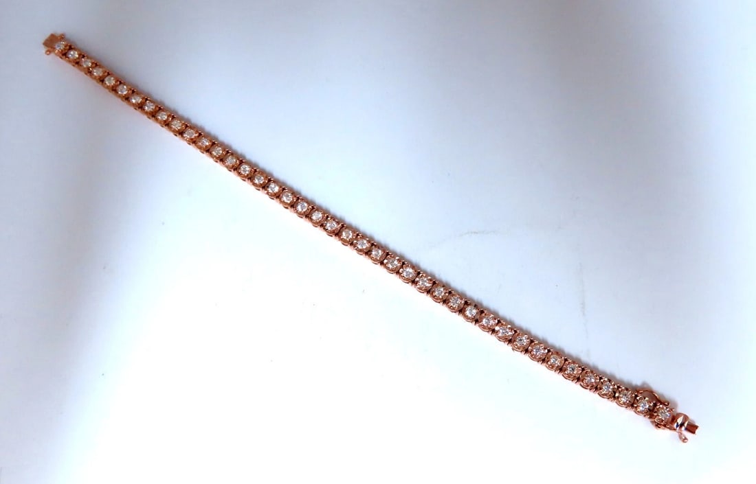 2ct. natural round diamonds tennis bracelet classic 14 karat rose gold** - 4