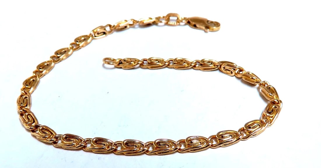 Vintage Paper Mini Clip Link 14kt Gold Bracelet 7 inch** - 2