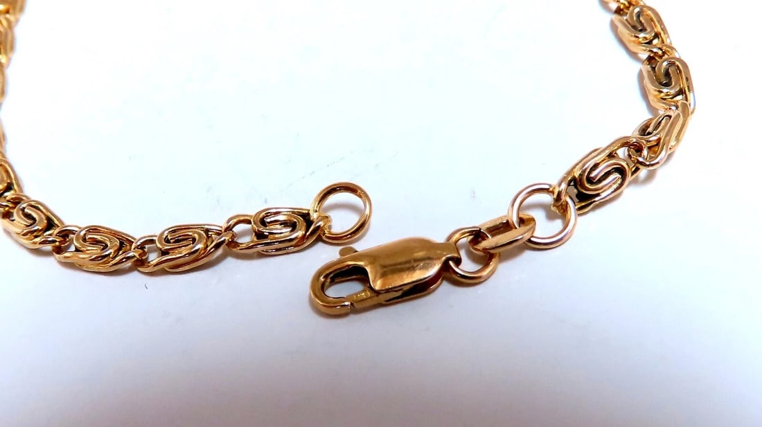 Vintage Paper Mini Clip Link 14kt Gold Bracelet 7 inch** - 4