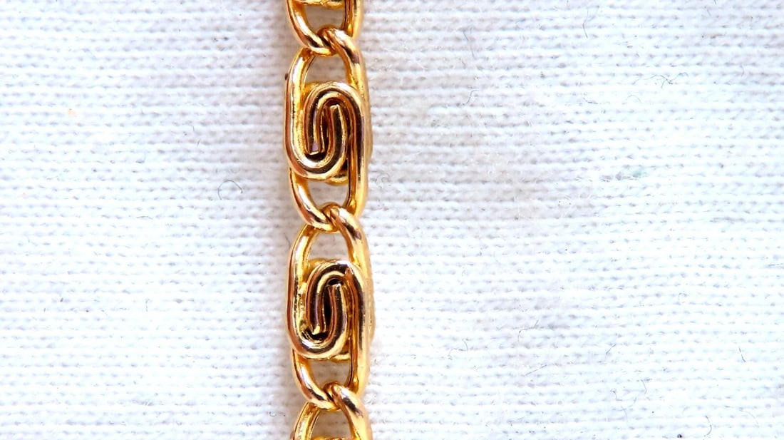Vintage Paper Mini Clip Link 14kt Gold Bracelet 7 inch** - 5