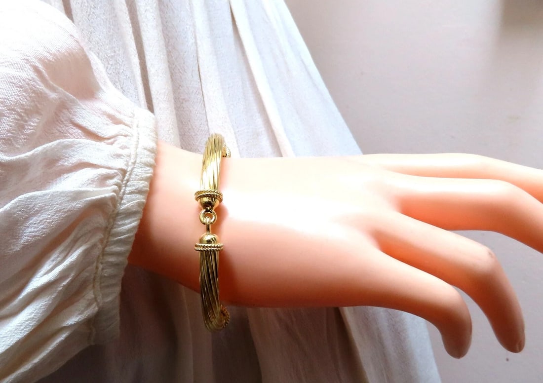 Byzantine Style Three Arched Bracelet 18kt 24.8 Grams 7 inch** - 6