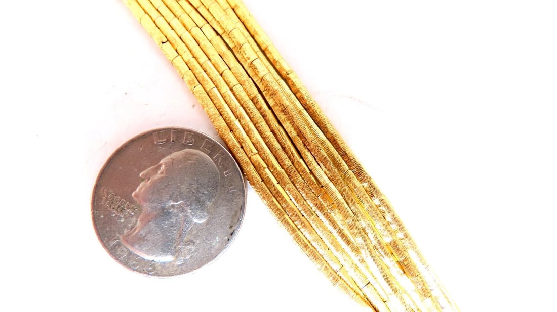 Rustic Nine Stranded 18kt Gold Bracelet 55 Grams 7.5 inch** - 6