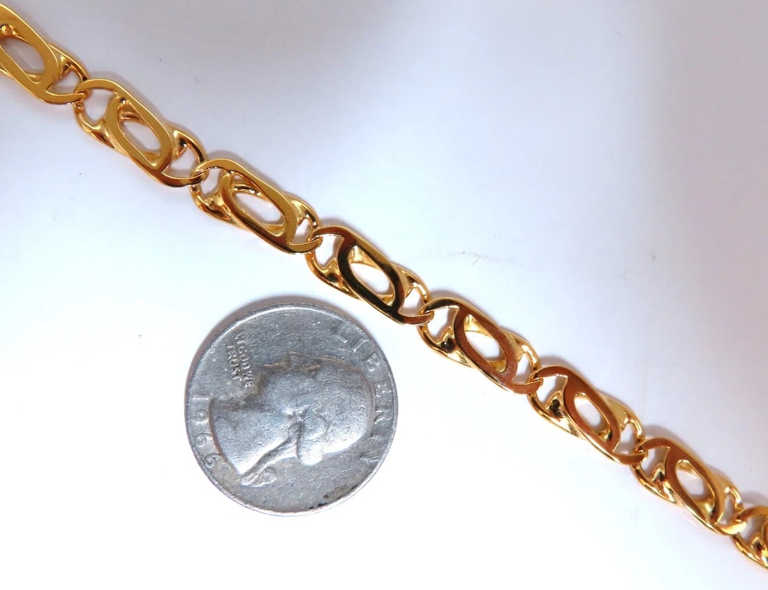 Modified Paper Clip Link Bracelet 14kt Gold 15.6 Grams** - 7