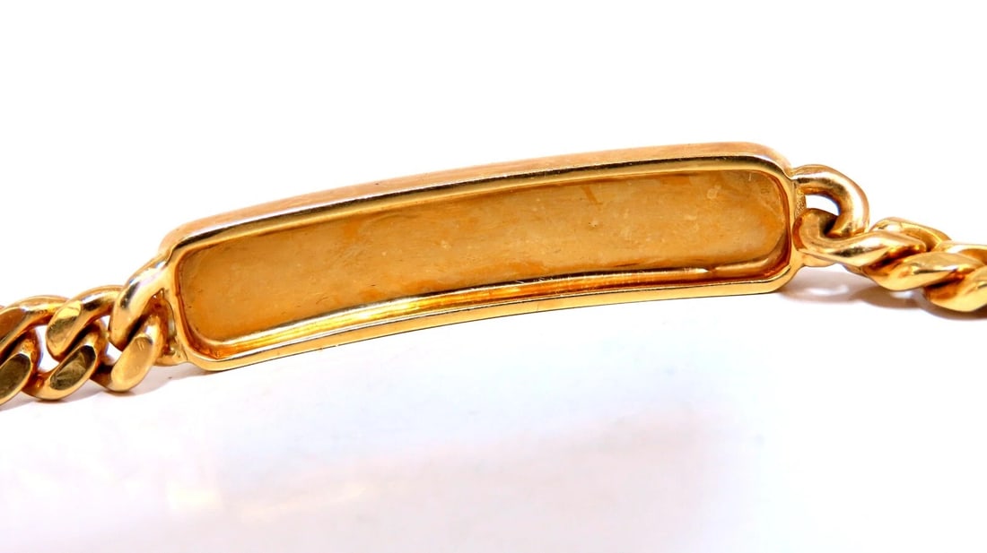 Curb Link ID Tag Bracelet 18kt gold 8 inch 50.5 Grams** - 5