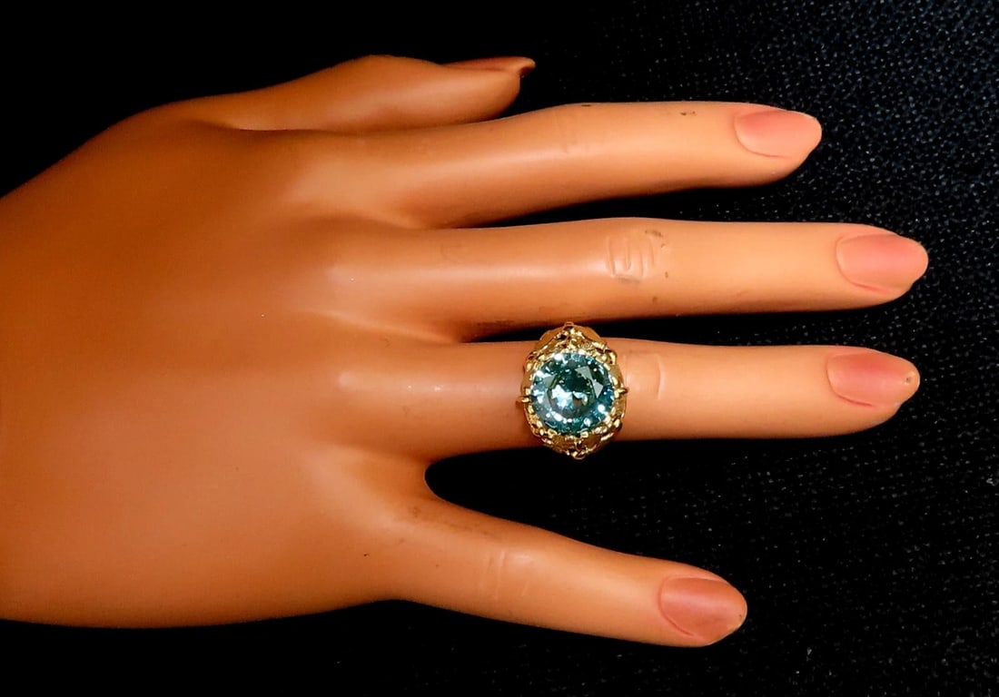 GIA Certified 6.08ct Lab Spinel Ring 14kt** - 7