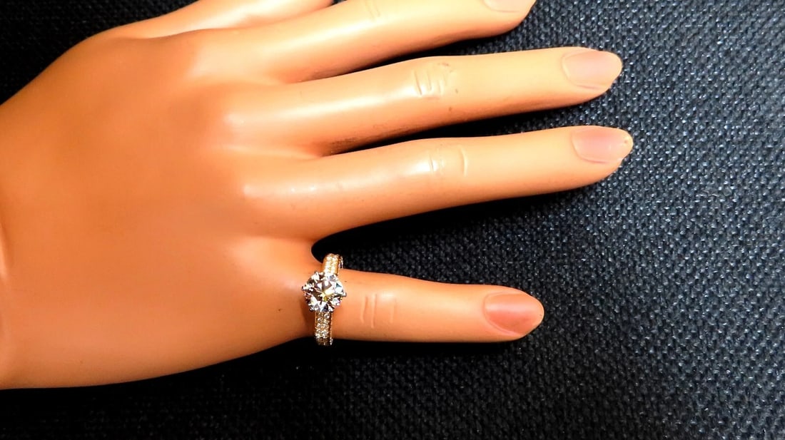 GIA certified 2.27ct Natural Diamond ring 14kt Solitaire - 6