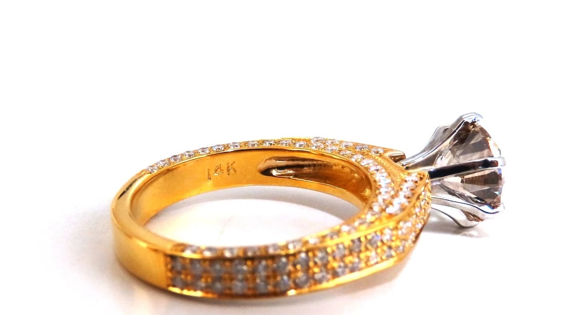 GIA certified 2.27ct Natural Diamond ring 14kt Solitaire - 7