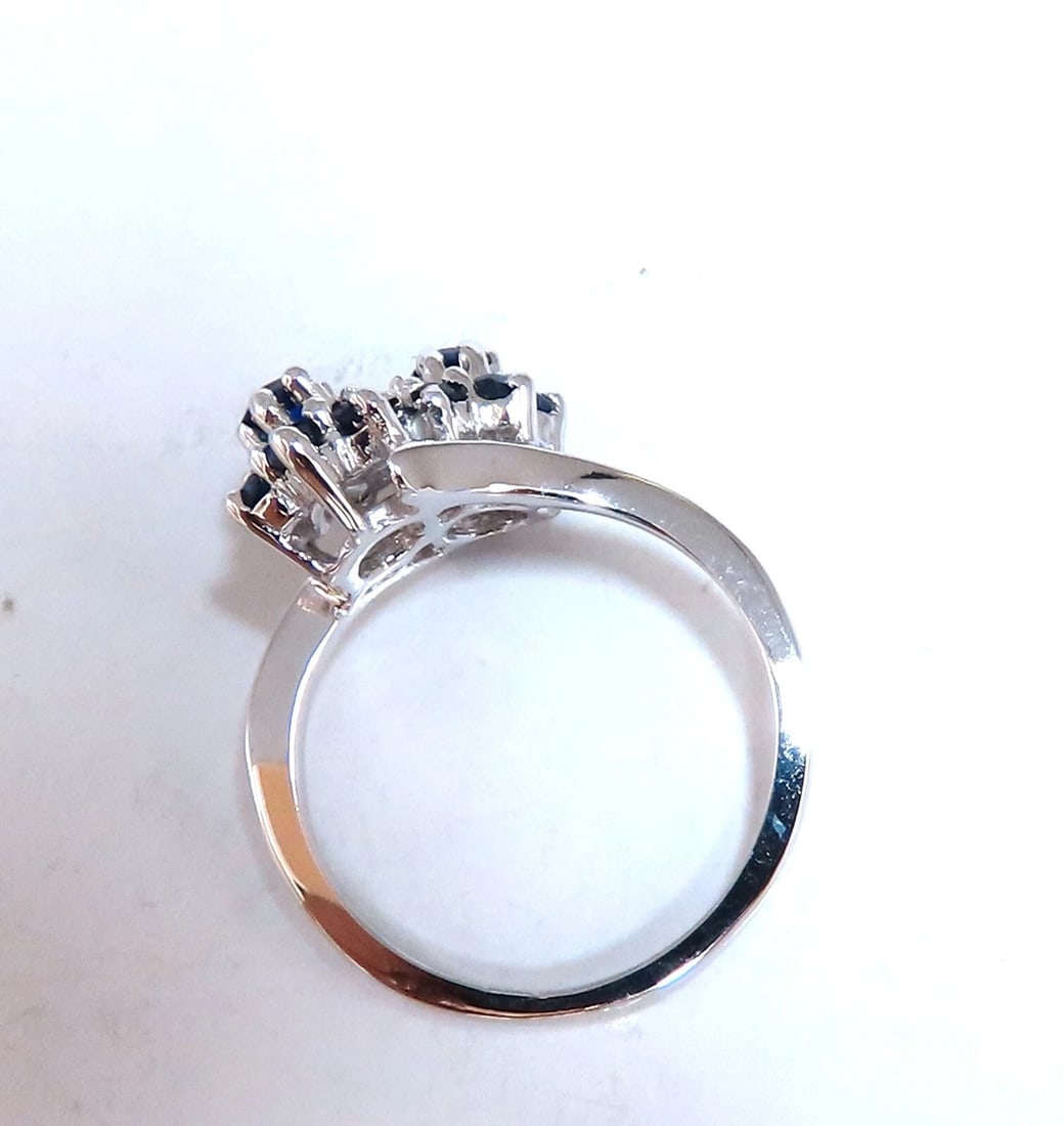 .50ct natural sapphire double cluster ring 14kt - 3