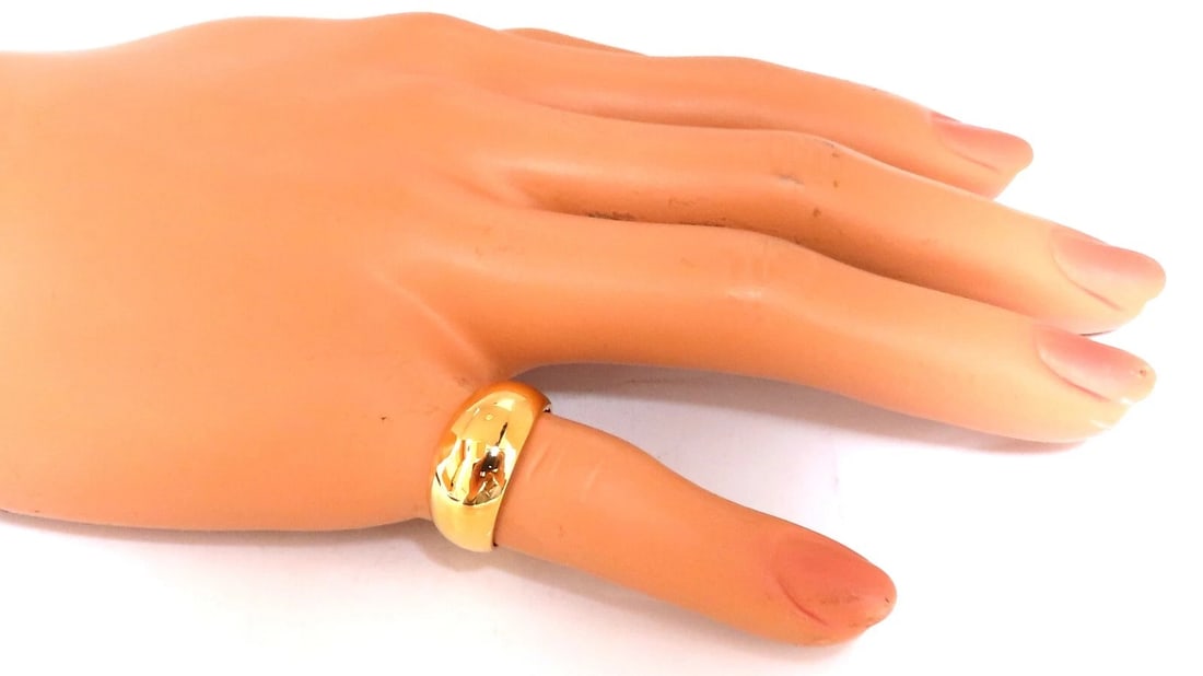 9mm Wide Classic 14kt Gold Band Semi Domed High Shine - 5