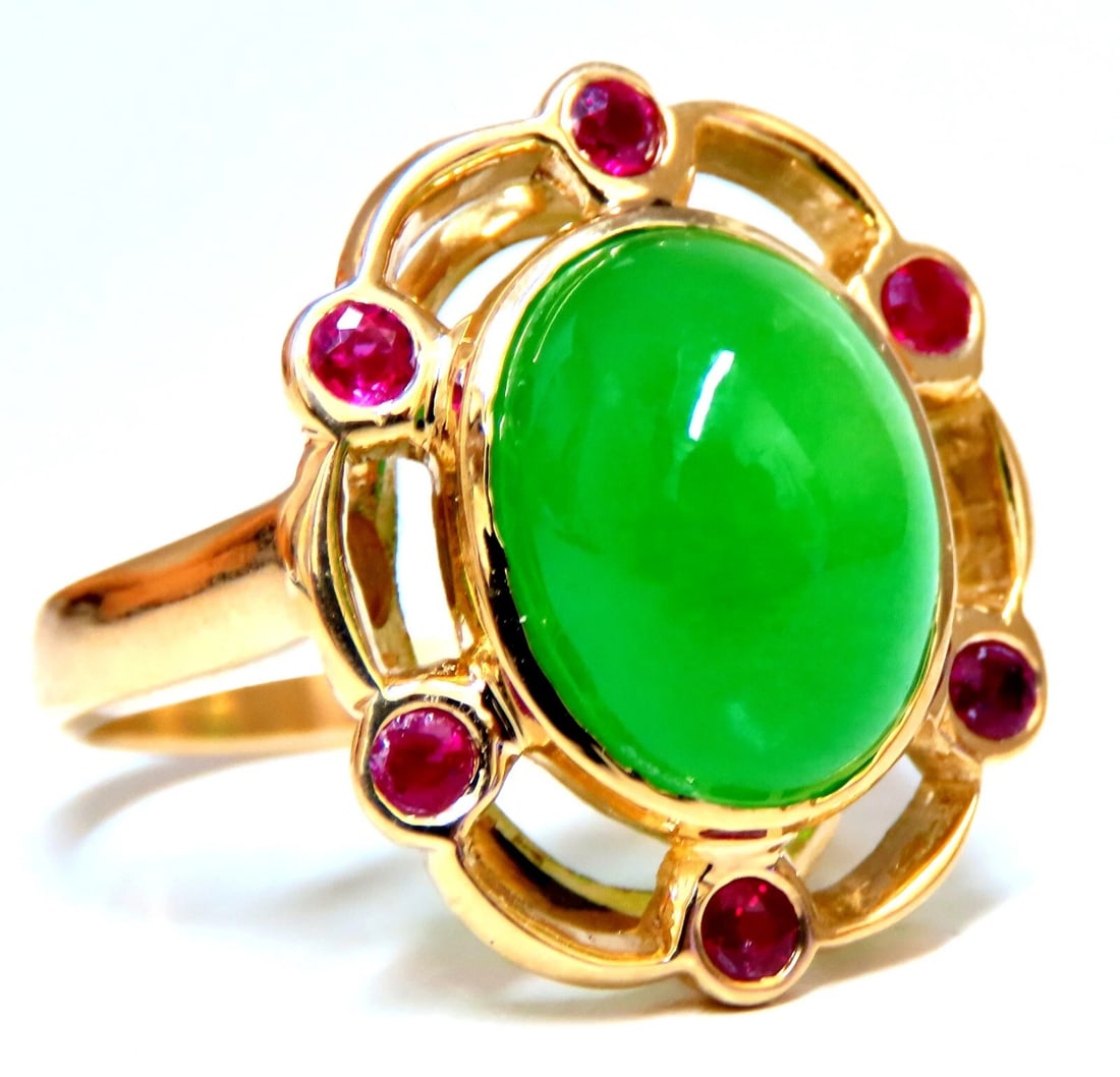 14kt Jade Ruby Ring - 2