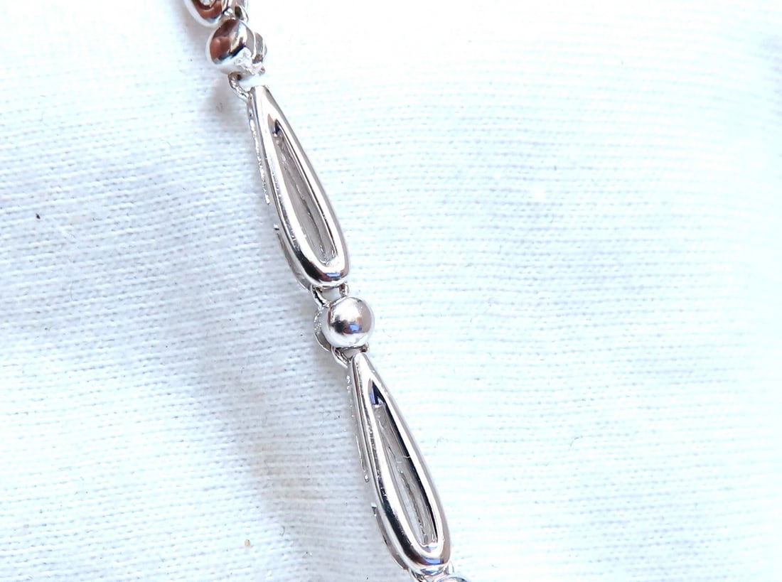 1.30ct natural baguette diamonds iconic pear loop necklace 14kt mother of bride* - 5