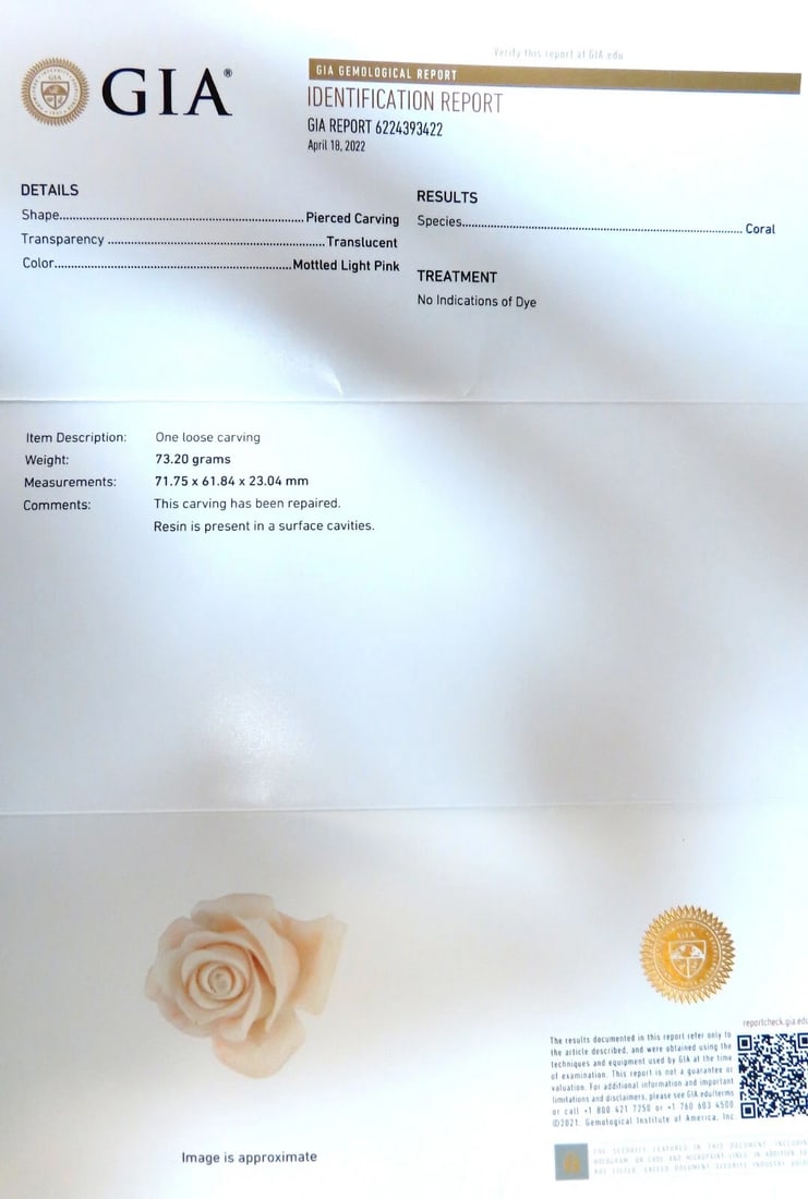 GIA Certified Carved Coral - 9