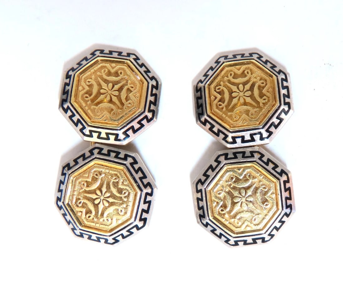14kt European crest cufflinks vintage** (1 of 5)