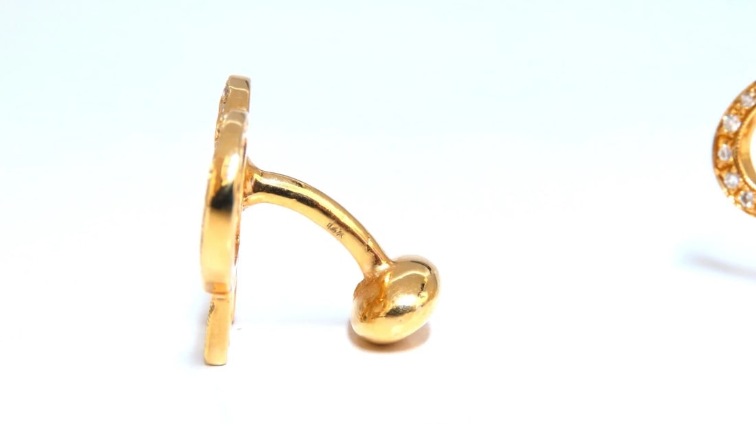 1.10ct doubletree diamond cufflinks 14kt memorabilia** - 4