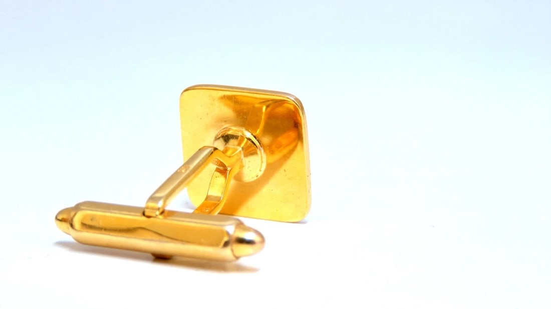 14kt stripe and staggered retro cufflinks** - 4