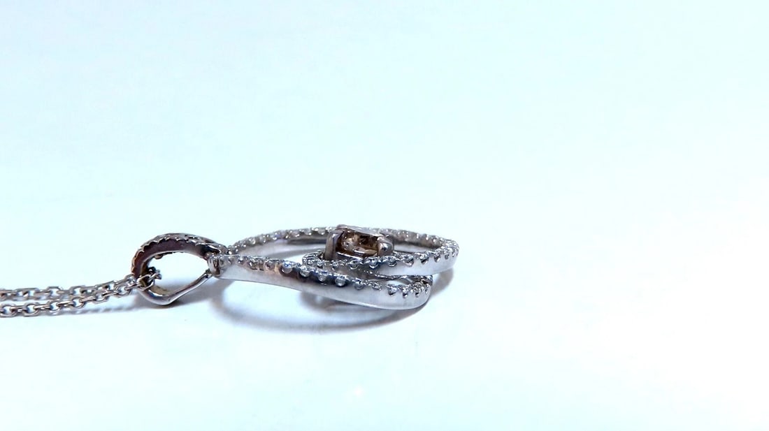 .95ct Natural Round Diamonds Circle Pendant Necklace 14kt** - 4