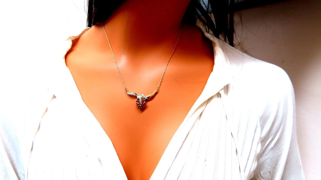 .50ct Natural Ruby Diamonds Necklace 14kt Traditional ** - 5