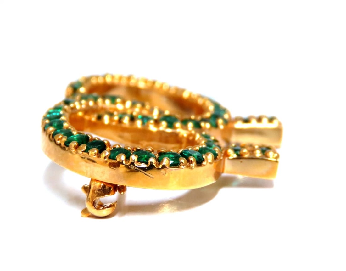 2.50ct Natural Emerald Doubletree Pin 14kt** - 5