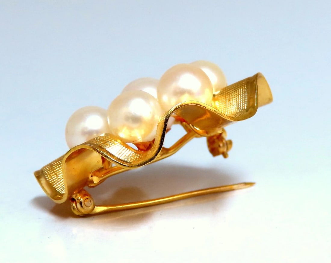 Cluster South Sea Pearls Pin 14kt Gold** - 3
