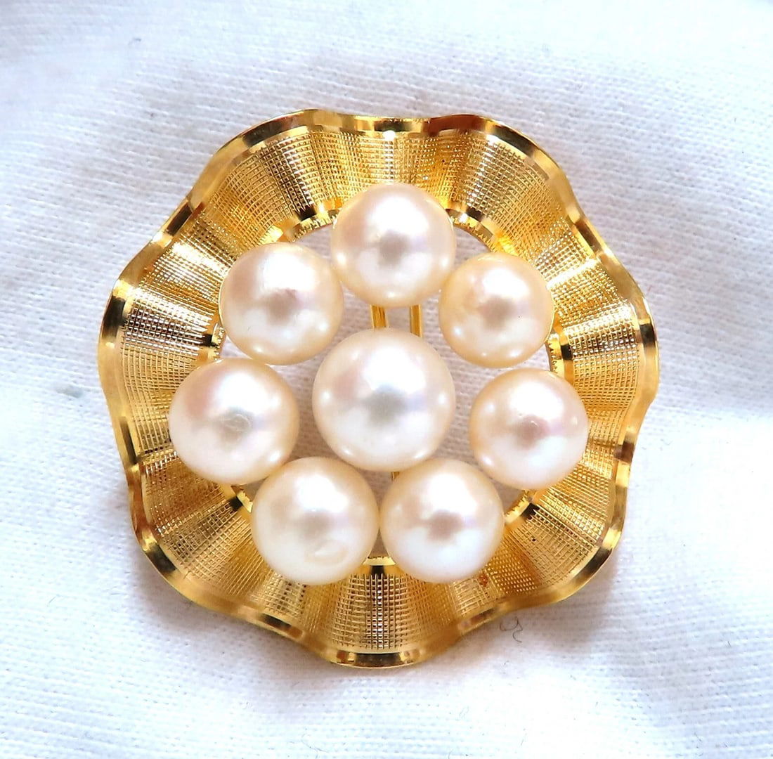 Cluster South Sea Pearls Pin 14kt Gold** - 4