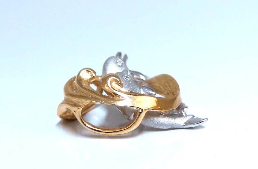 .04ct Natural Diamonds Dolphin Pendant 3D 14kt Gold** - 3
