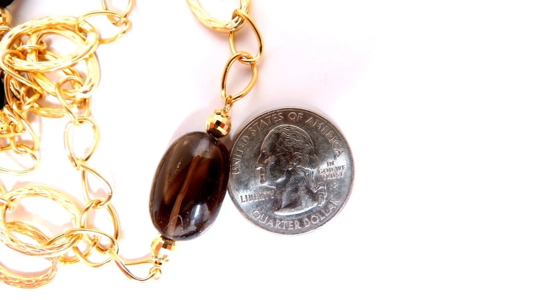 110ct Natural Topaz 14kt gold Necklace ** - 3