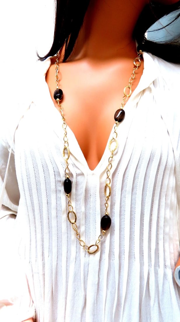 110ct Natural Topaz 14kt gold Necklace ** - 6