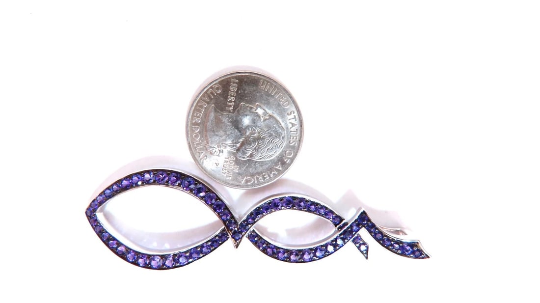 2.50ct Natural Amethyst Iconic Natural Amethyst Pin 18kt Gold** - 3