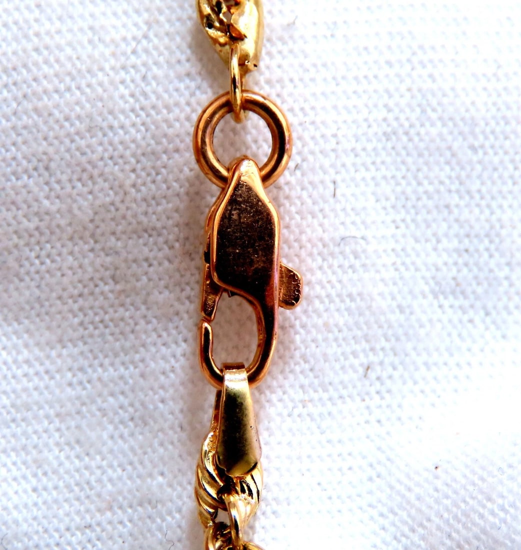 Mabe Blister Pearl Heart Shaped Necklace Rope Chain 14kt Emerald Ruby Sapphire** - 6