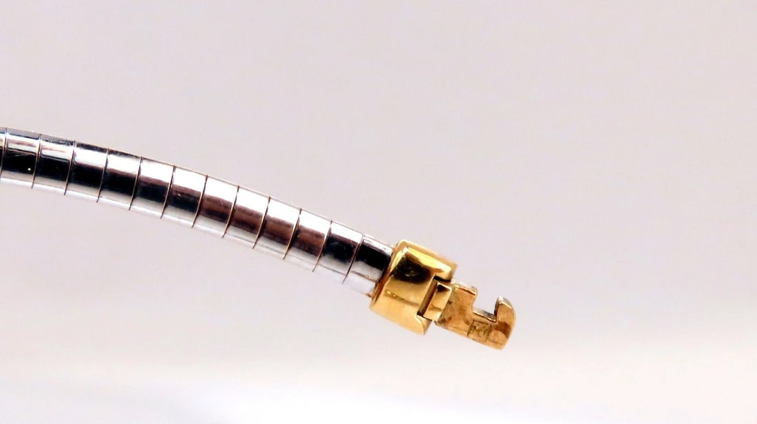 3ct Natural Green Round Tourmaline Mod Deco Necklace Omega 14kt** - 9