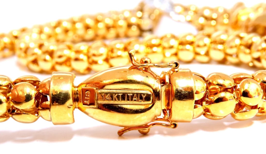 1.07ct Natural Round Diamond Bolo Link Necklace 14kt** - 3