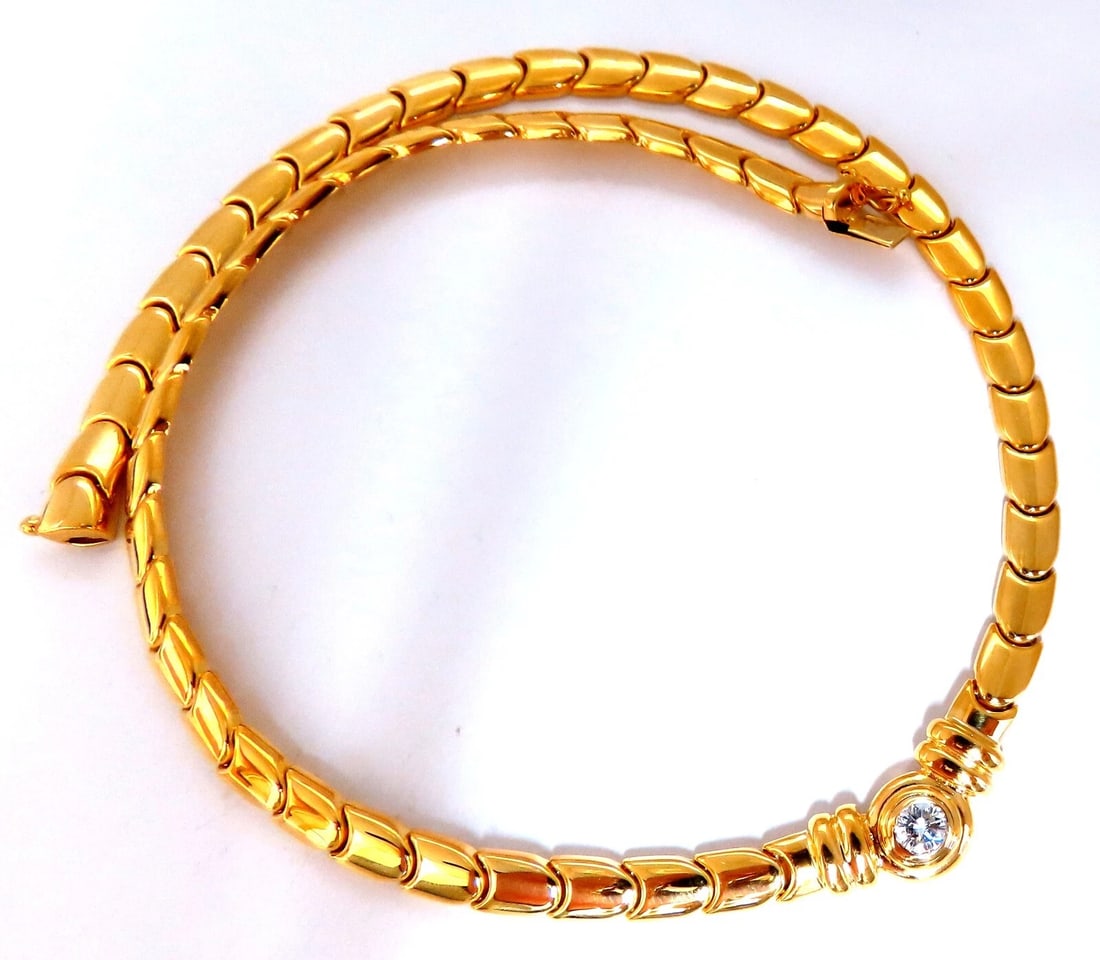 .45ct Natural Solitaire Round Diamond Scaling Link Necklace 14kt** - 3