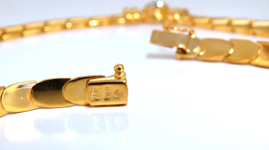 .45ct Natural Solitaire Round Diamond Scaling Link Necklace 14kt** - 6