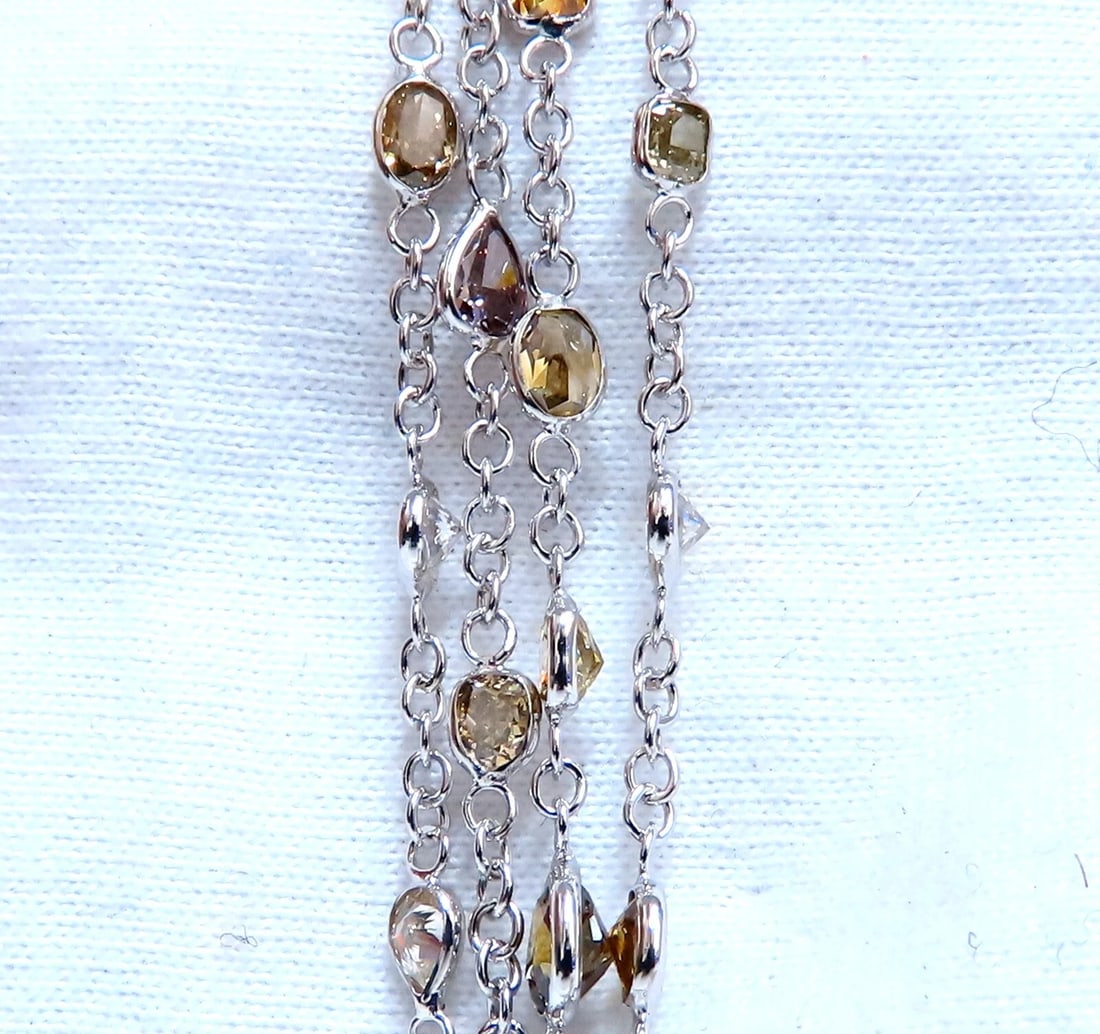 28.18ct Natural Multicolored Fancy Colored Diamonds Yard Necklace 18kt** - 6