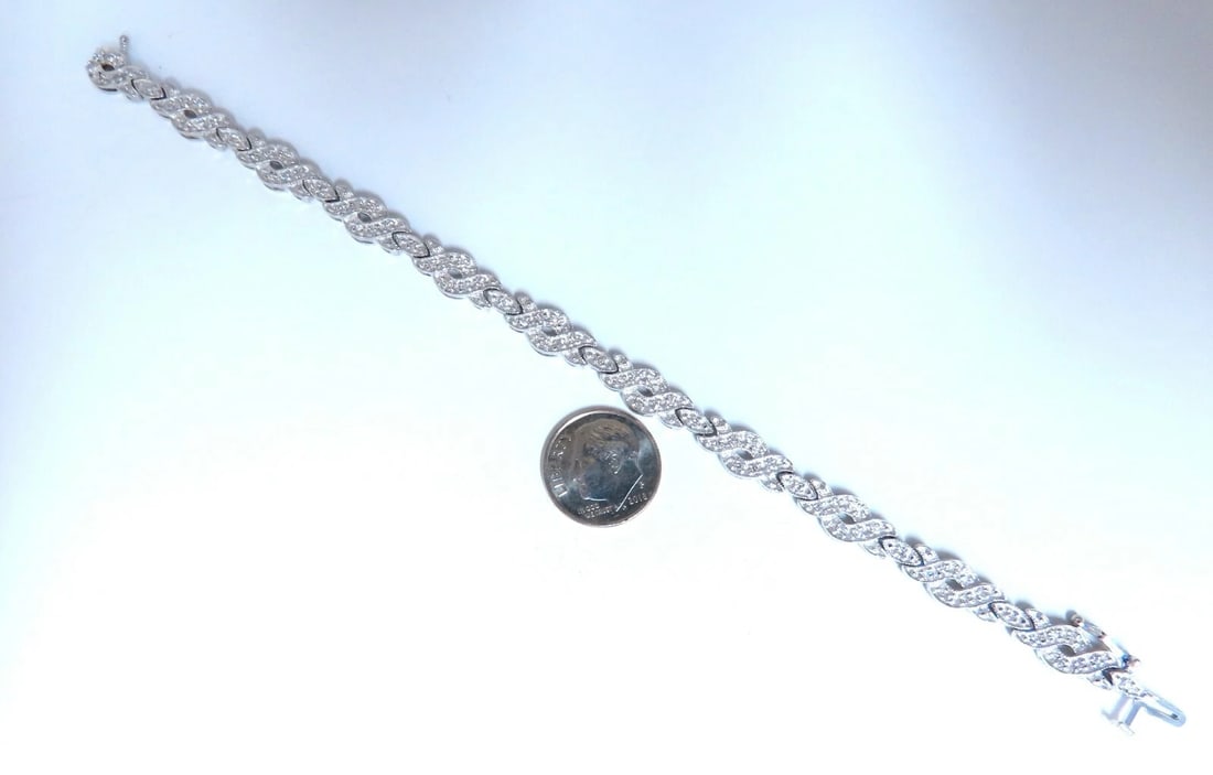 .60ct. natural round diamonds tennis bracelet classic 14 karat white gold** - 4