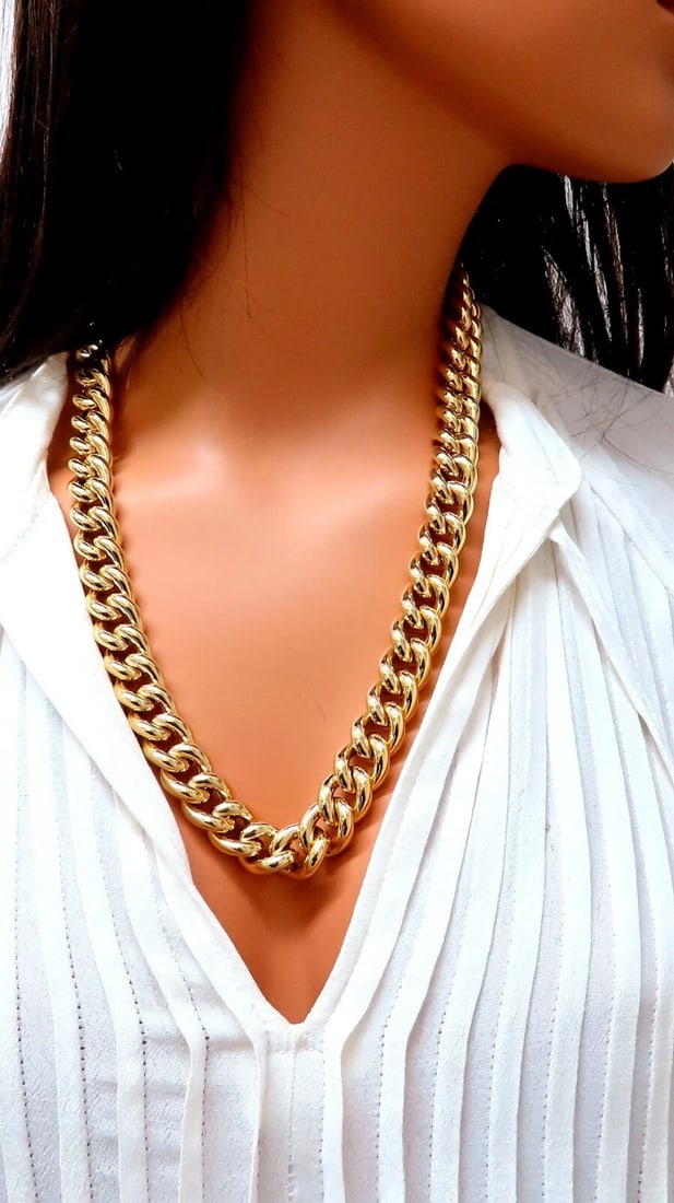 Cuban Link Necklace 14kt 113Grams 24inch 15.4mm ** - 5