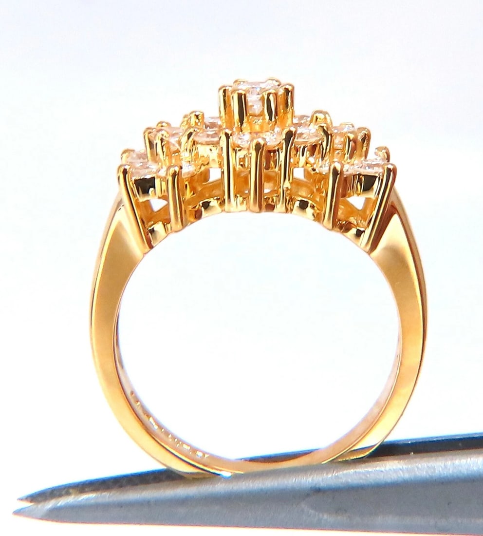 .80ct Natural Diamonds Cluster Ring 14kt gold** - 4