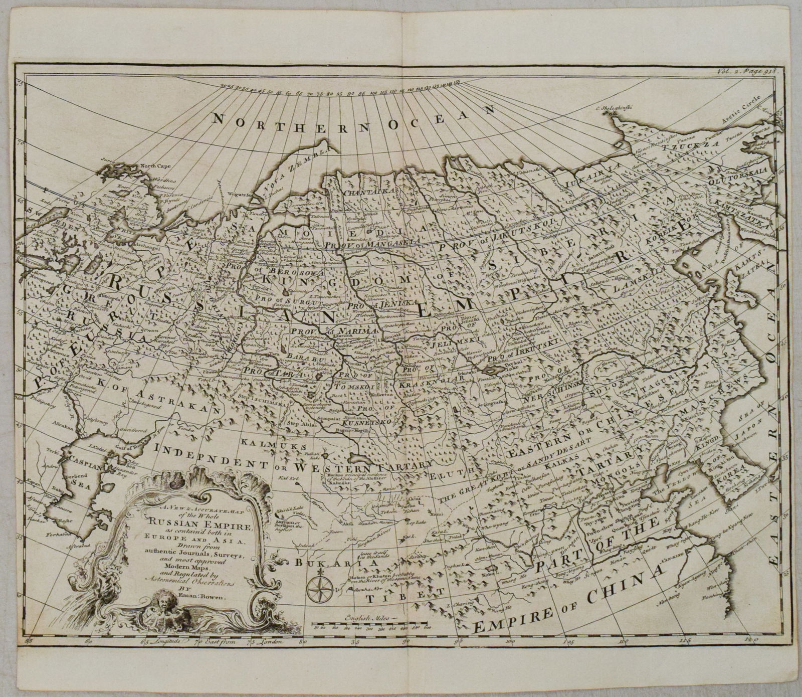 1764 Bowen Map of Russia -- A New & Accurate Map of the Whole Russian Empire, as Contain'd Both in (1 of 1)