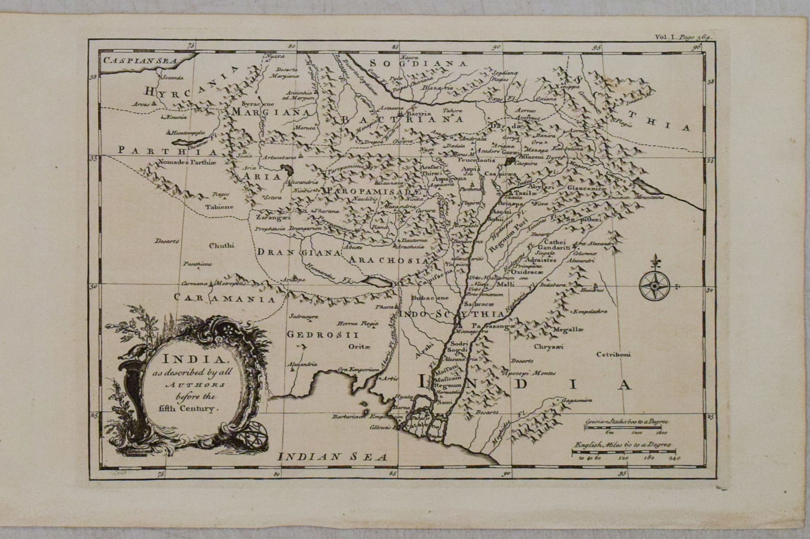 1764 Bowen Map of West India to Iran -- India As Described By All Authors Before The Fifth Century (1 of 1)