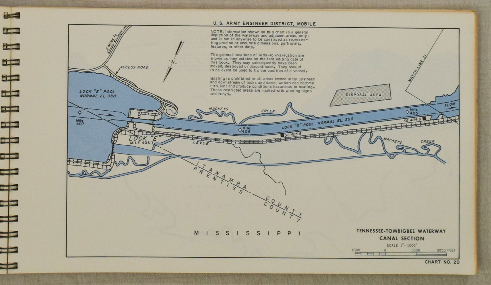 1985 Tennessee-Tombrigbee (Tenn-Tom) Waterway Charts - 5
