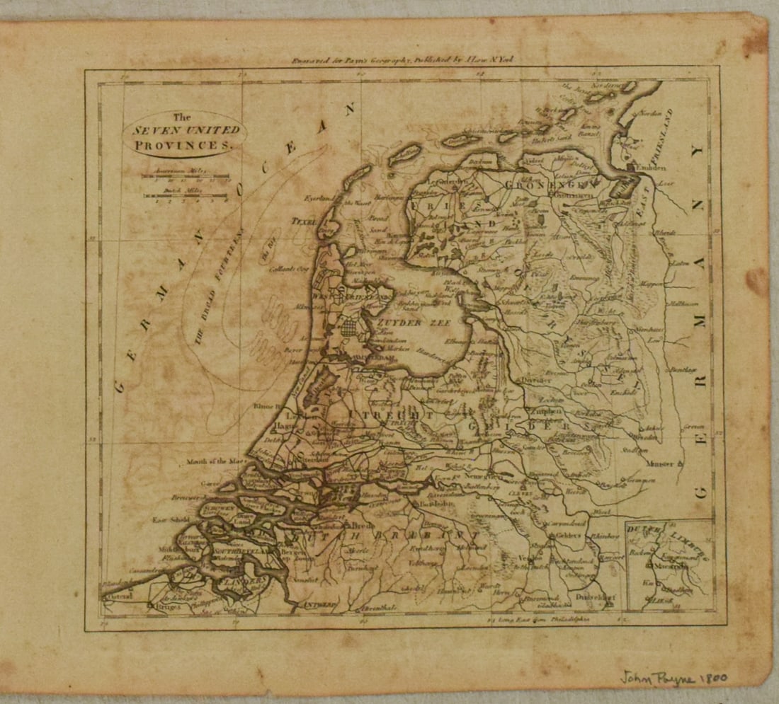 1800 Payne Map of The Netherlands -- Seven United Provinces (1 of 1)