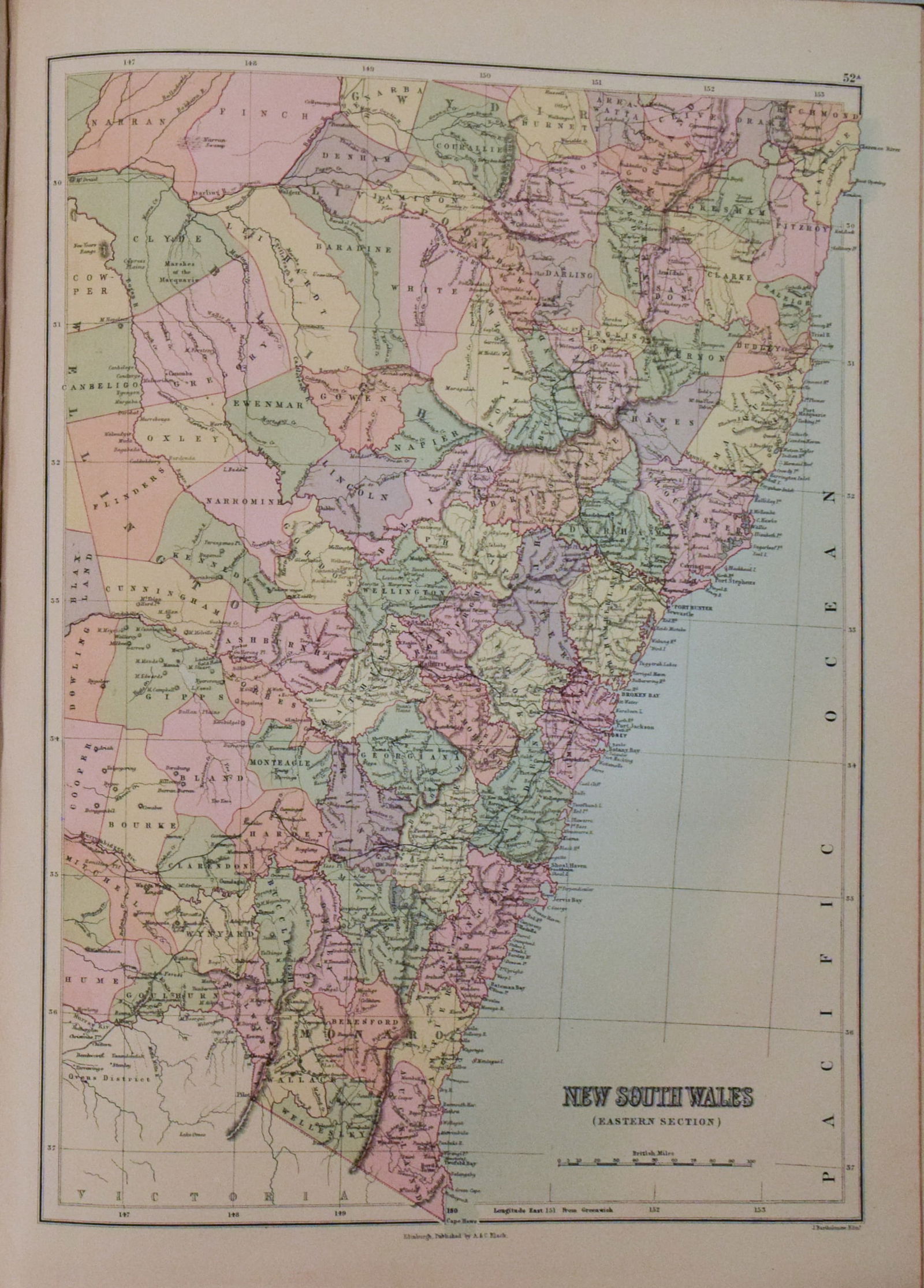 1892 Black Map of Australia [on Separate Sheet] New South Wales [on Separate Sheet] Victoria - 2