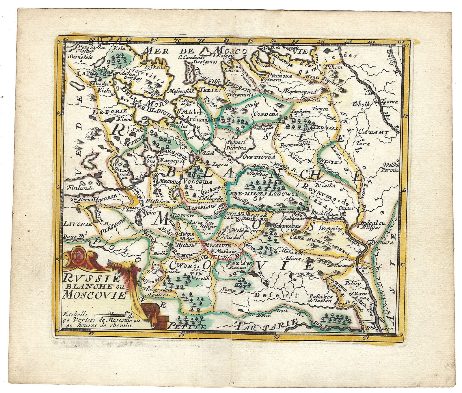 1692 Peeters Map of European Russia -- Russie Blanche ou Moscovie (1 of 1)