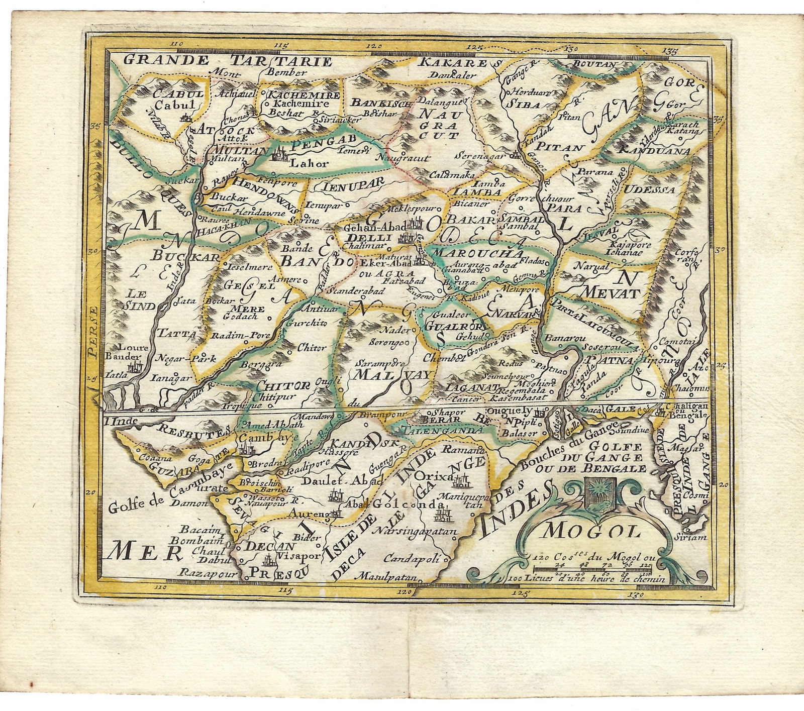 1692 Peeters Map of Northern and Central India Plus Pakistan -- Mogol (1 of 1)