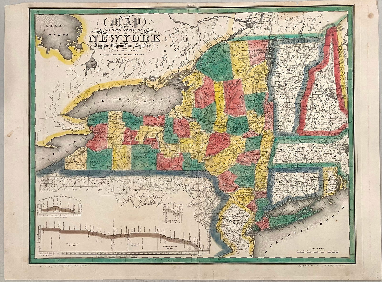 1829 Burr Map of New York -- Map of the State of New York and the Surrounding Country (1 of 1)