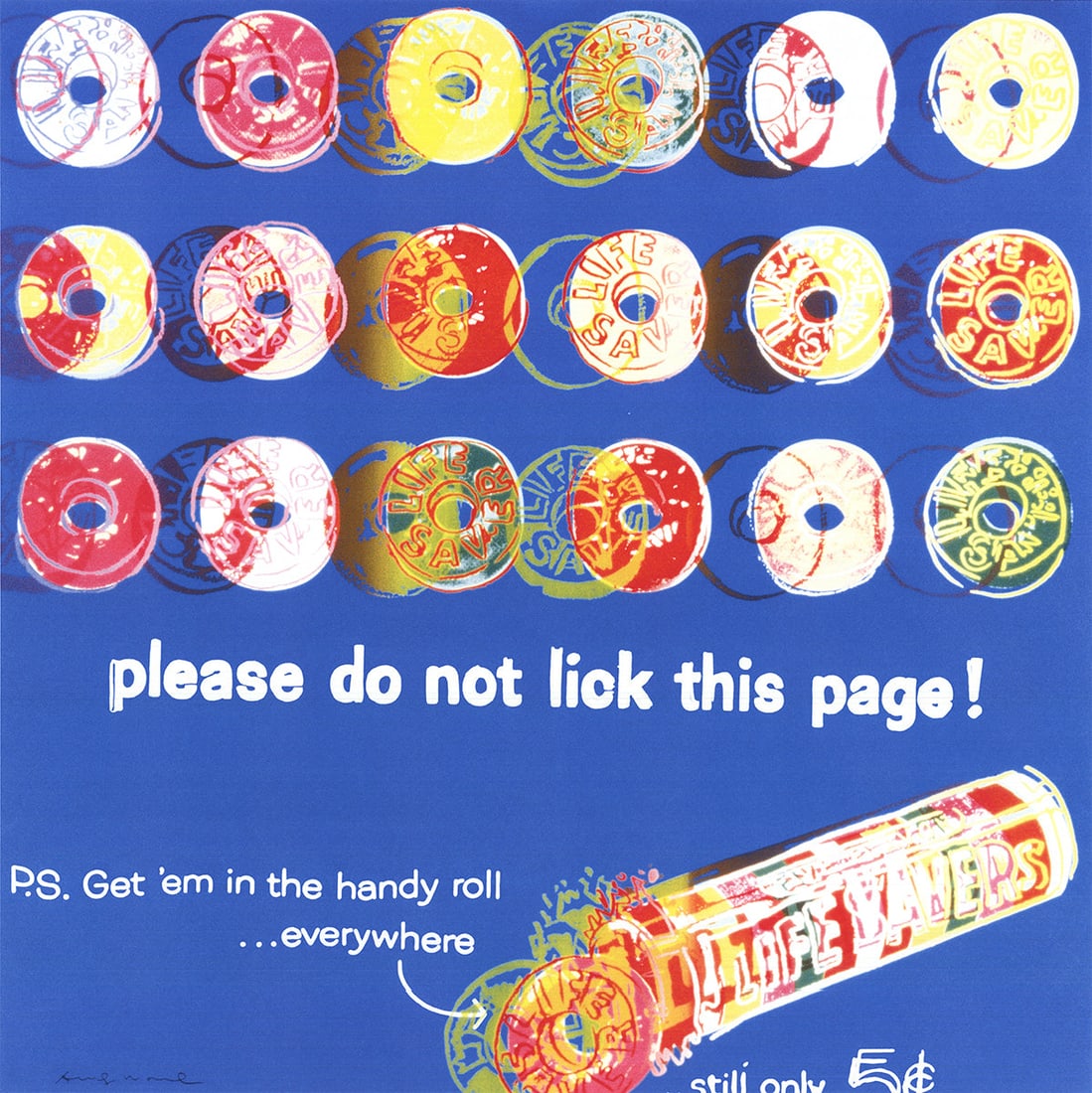 Andy Warhol - Ads: Life Savers (Blue) - 2004 Offset Lithograph 34" x 34" - 2