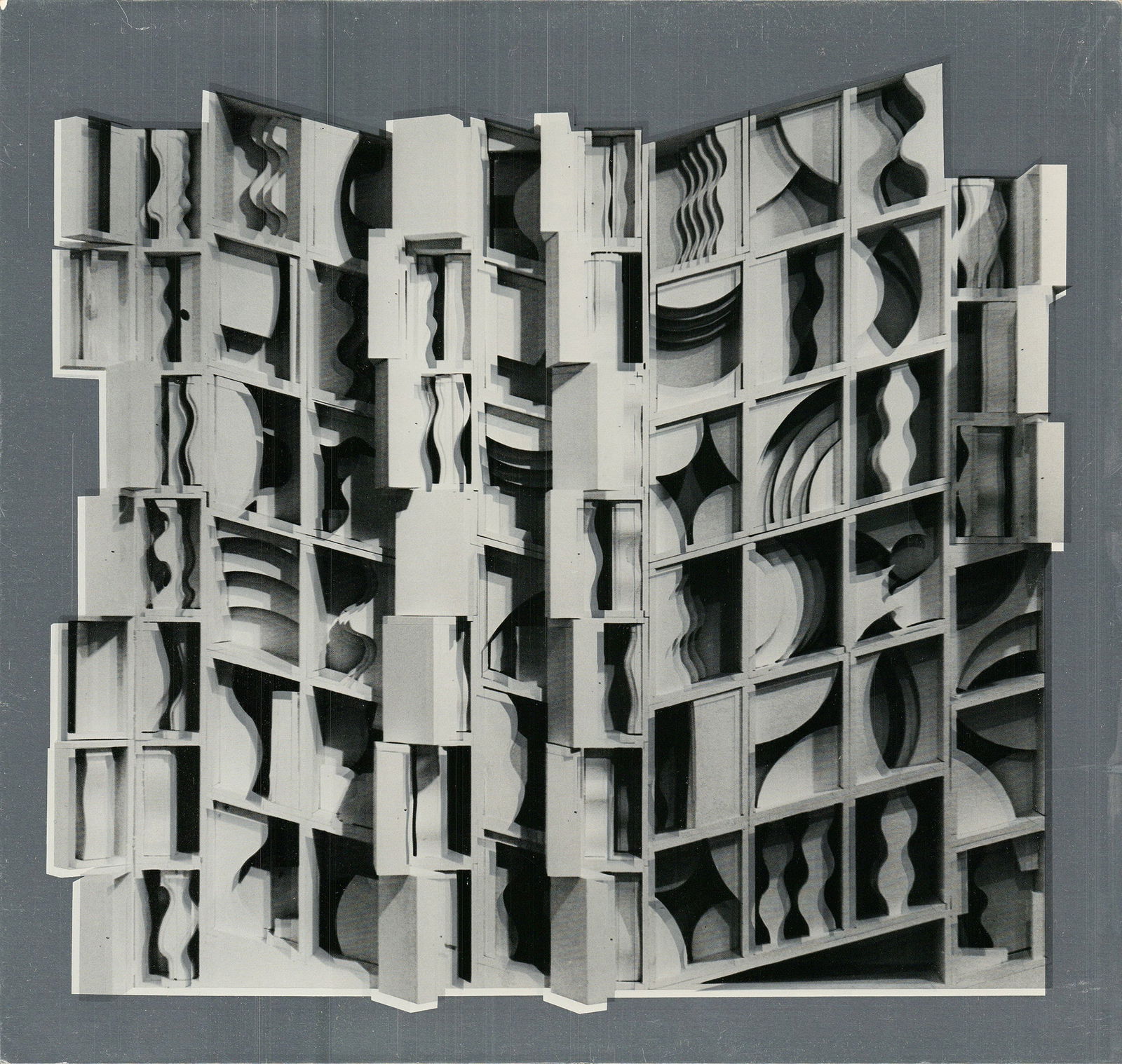 Louise Nevelson - At Pace Columbus (Silver) - No Text - 1977 Foil Print 13" x 13.75": Title: Louise Nevelson - At Pace Columbus (Silver) - No Text - 1977 Foil Print 13" x 13.75" Artist: Louise Nevelson Additional Information: At Pace Columbus (Silver) - No Text Description: "At Pace Co