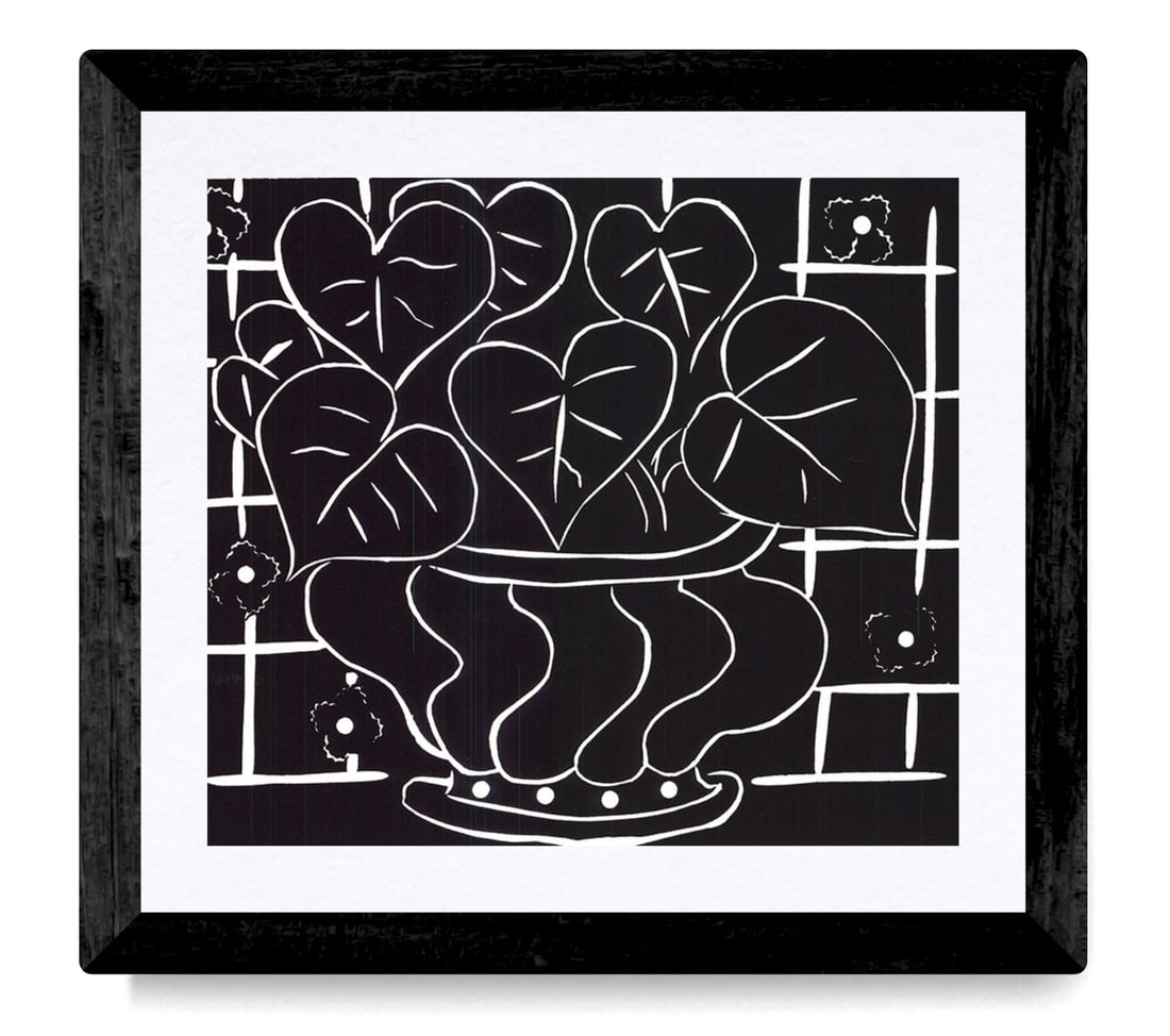 Henri Matisse - Basket of Begonias - 1990 Offset Lithograph 9" x 12": Title: Henri Matisse - Basket of Begonias - 1990 Offset Lithograph 9" x 12" Artist: Henri Matisse Additional Information: Basket of Begonias Description: "Basket of Begonias" by Henri Matisse, 1990 Un